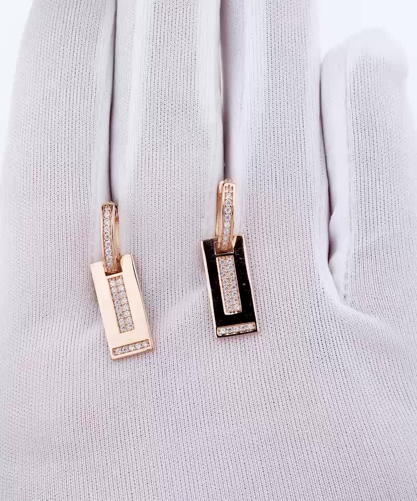 Золотые серьги с цирконами