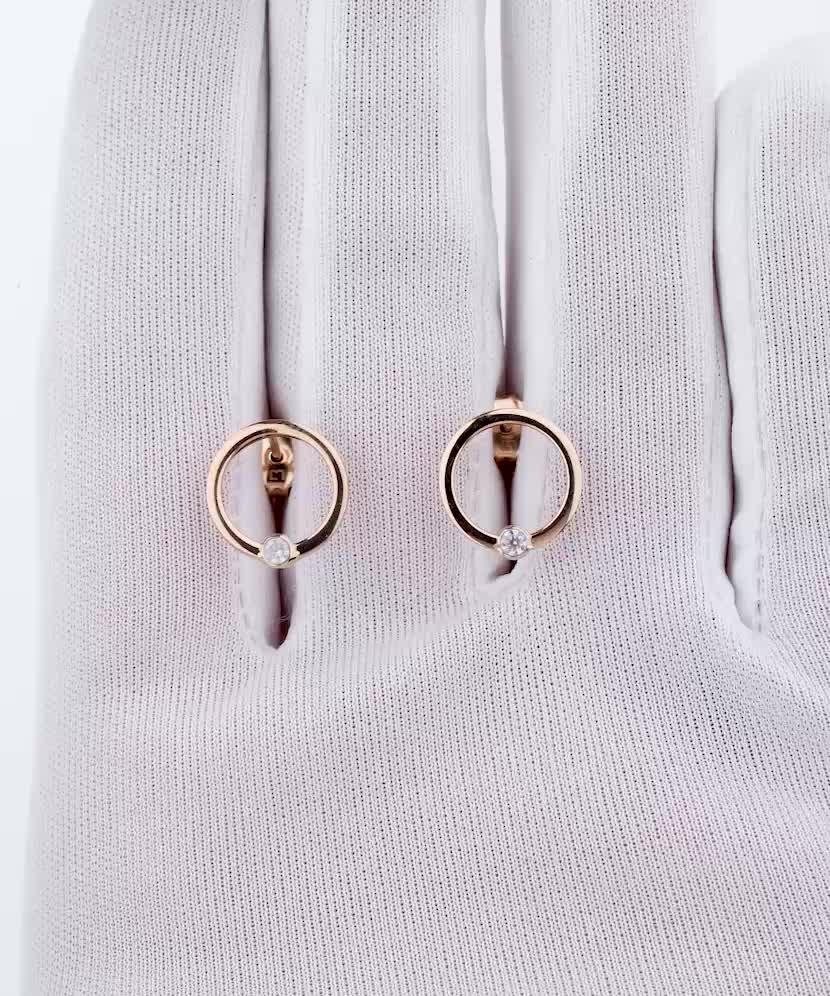 Золотые серьги с цирконами