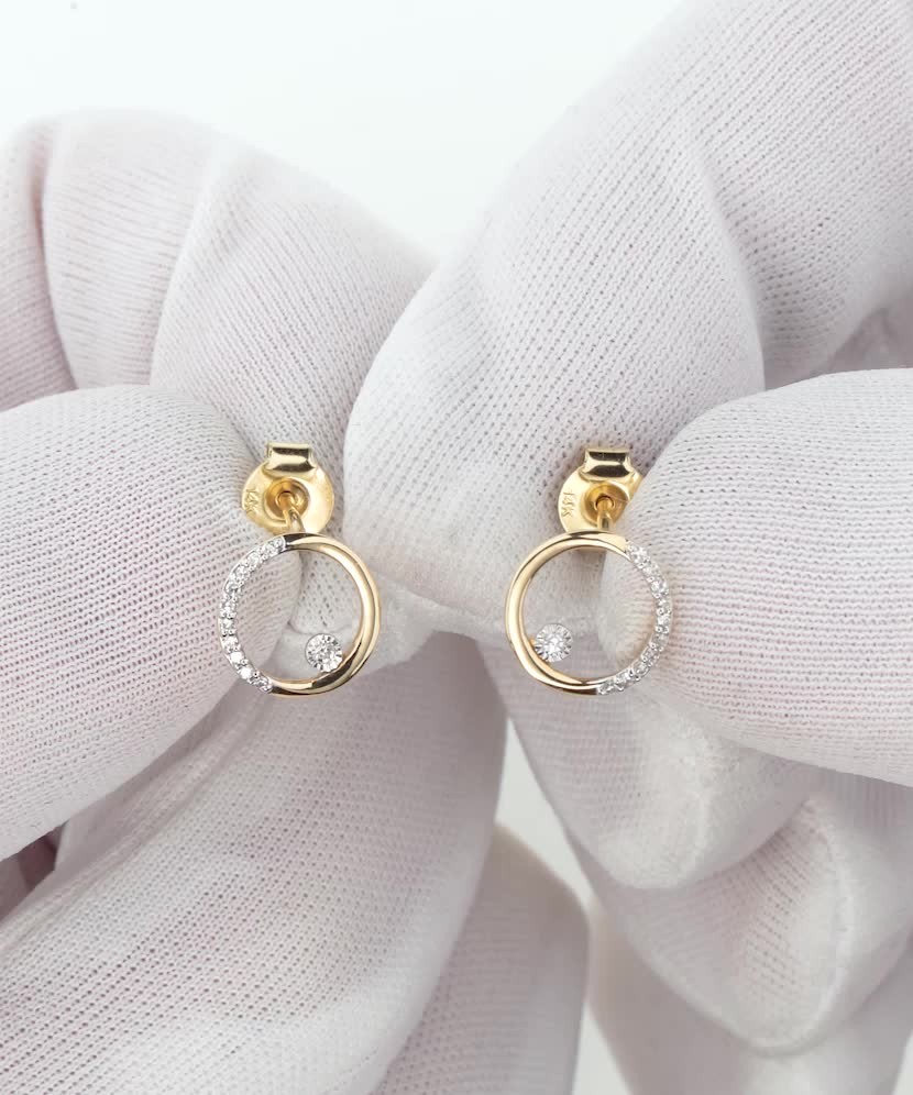 Dzeltena zelta auskari ar briljantiem - Goldinga